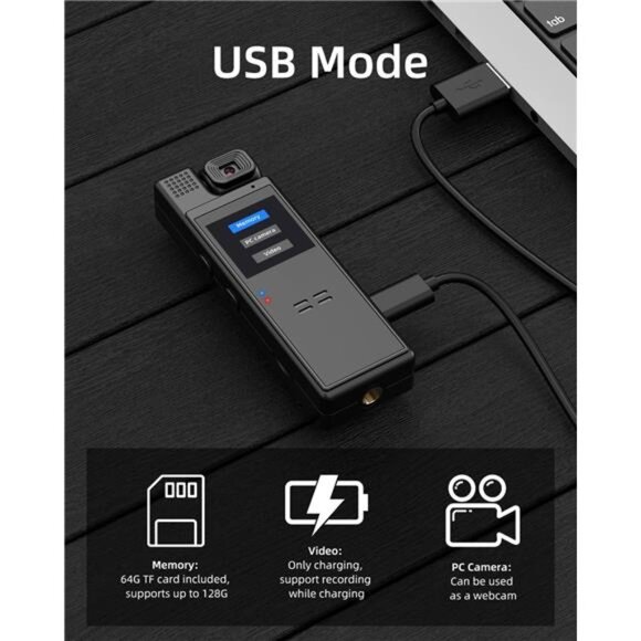 Mini Body Camera 1080P Portable Body Worn Cam w/ Night Vision 64G Memory Card - Picture 5 of 7